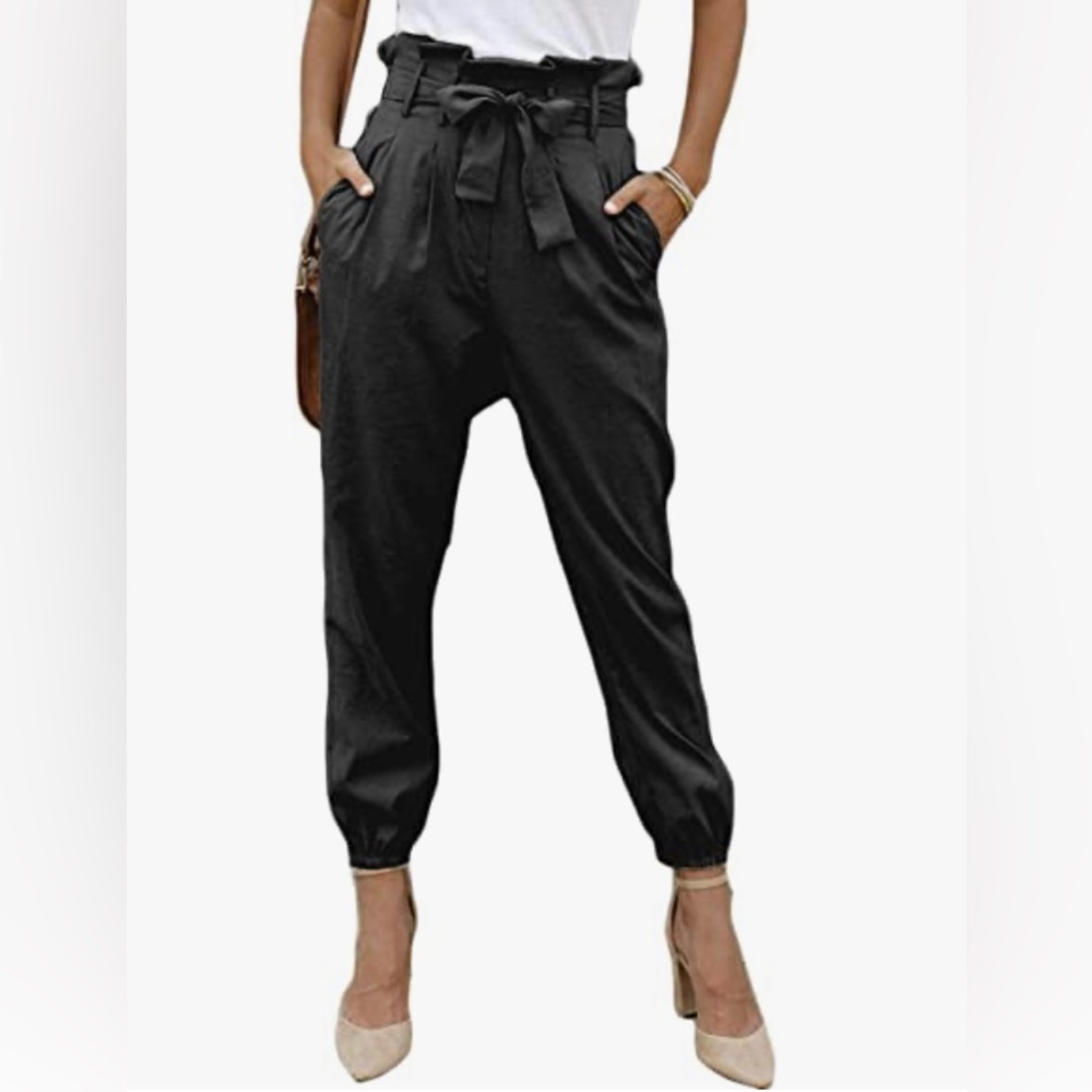 Yissang Women's Casual Loose Paper Bag Waist